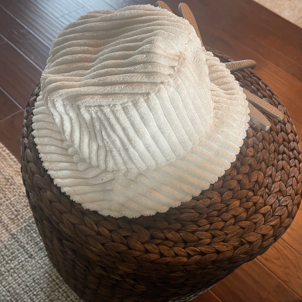 Cream Corduroy Bucket Hat reversible